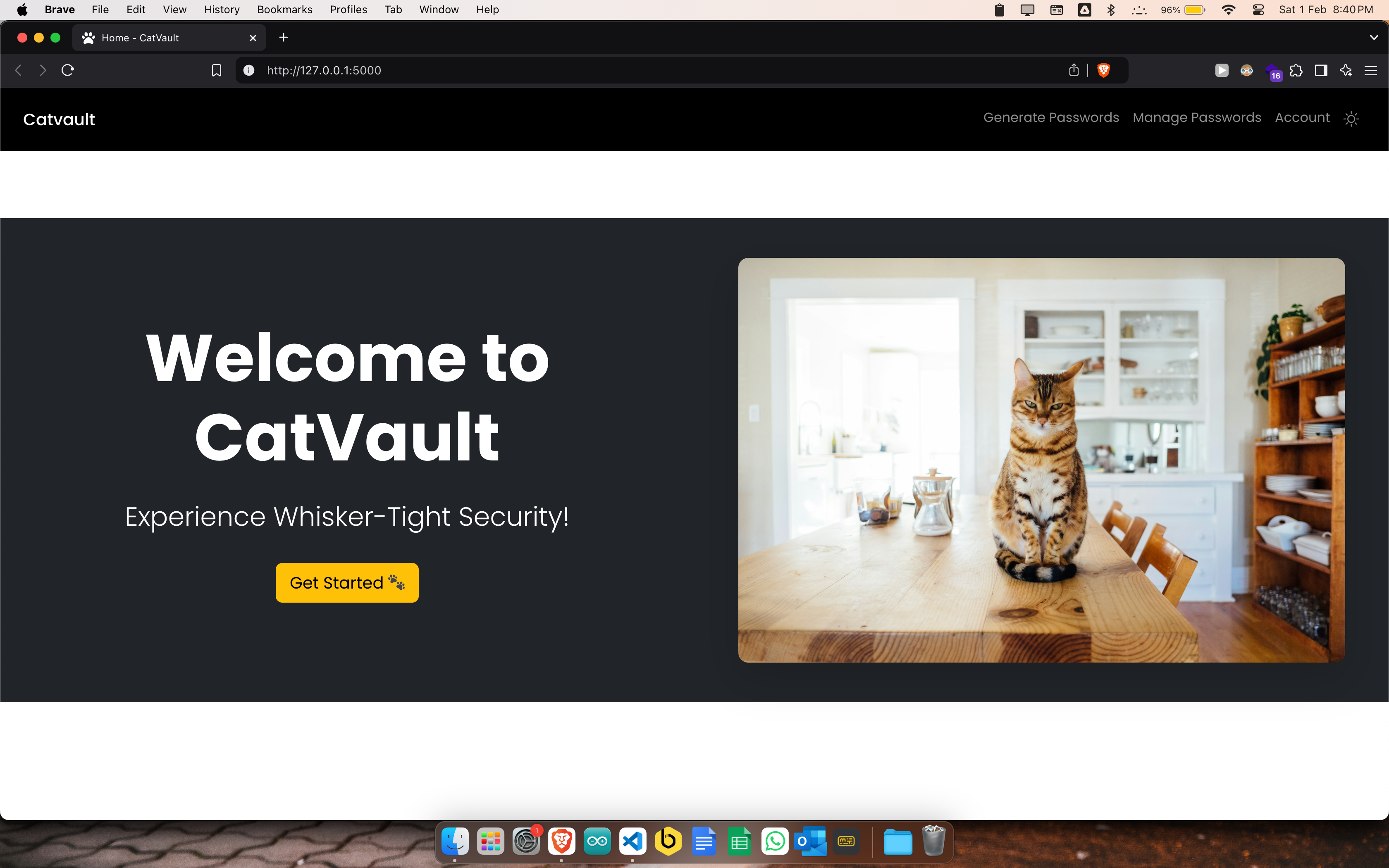CatVault homepage